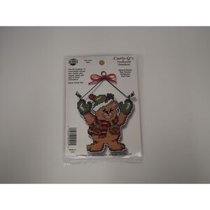 Needle Magic Curly-O's Bear Needlepoint Ornament Kit Christmas Craft NIP